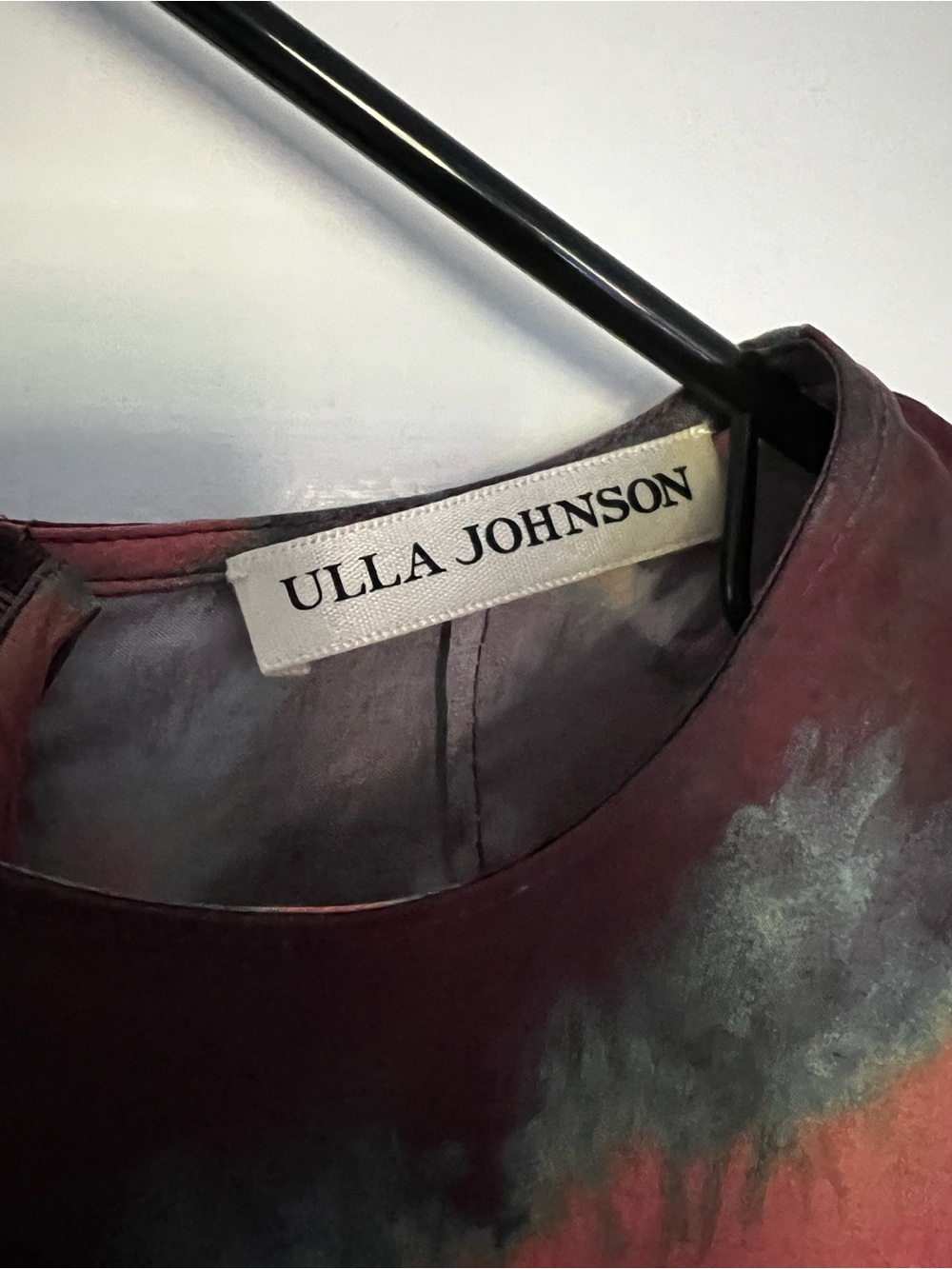 ULLA JOHNSON Rosewood 100% Silk Tie Dye Ora Long Sleeve Blouse - Picture 8 of 9